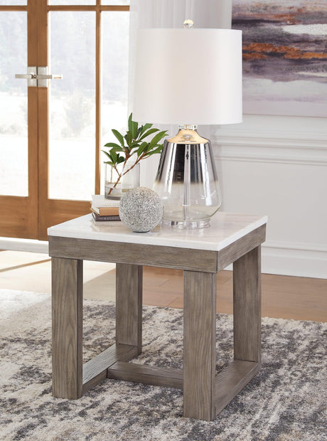 Loyaska Brown/ivory End Table - Ella Furniture