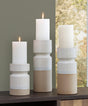 Hurston Ivory/brown Candle Holder (Set Of 3) - Ella Furniture