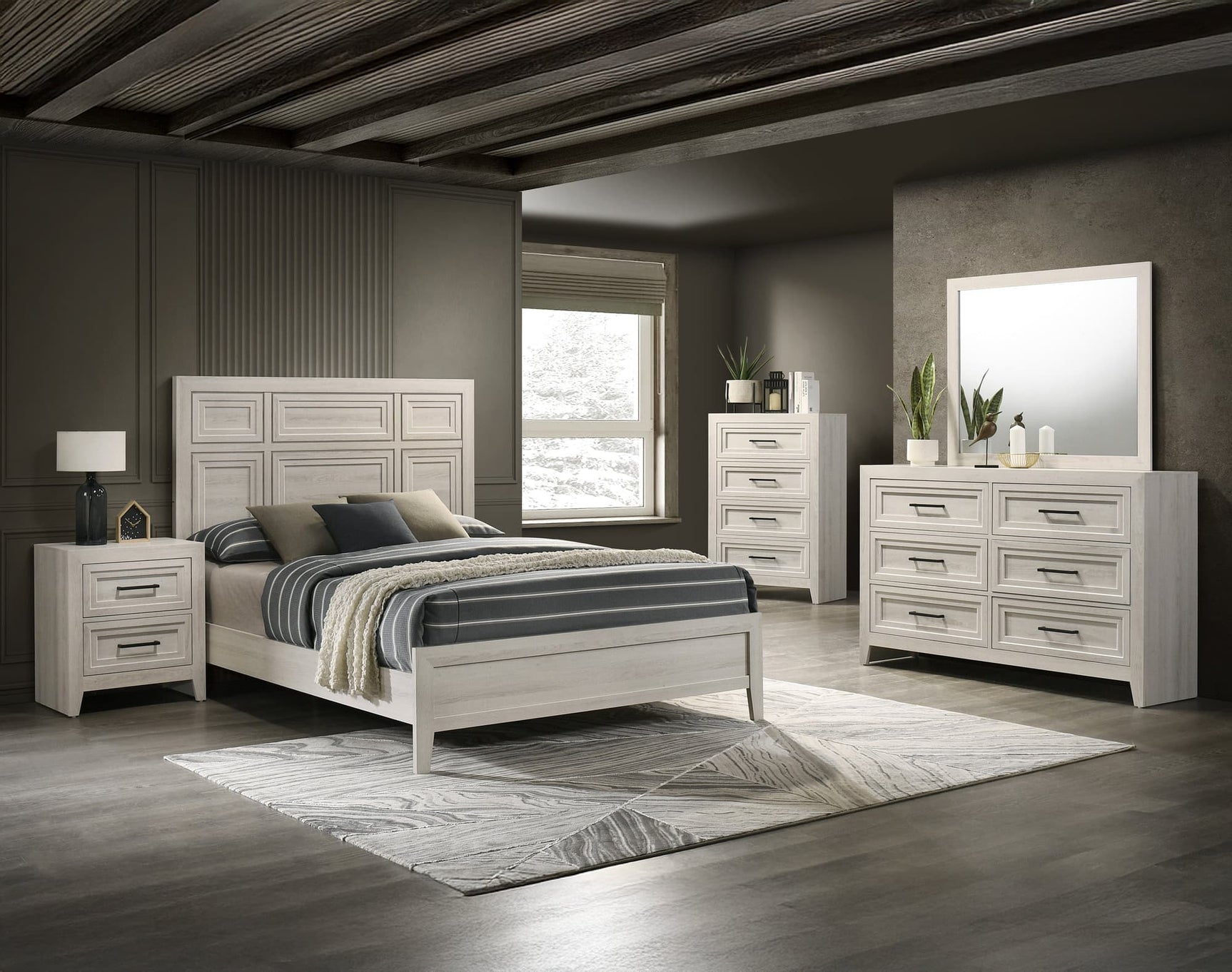Lorraine Cream Panel Bedroom Set