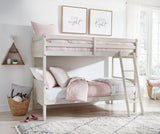 Robbinsdale Antique White Twin/twin Bunk Bed With Ladder - Ella Furniture
