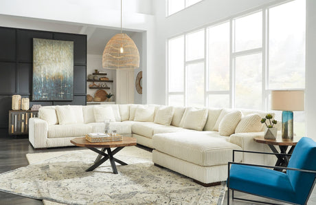 Tuleven Ivory 6-Piece Sectional RAF Chaise