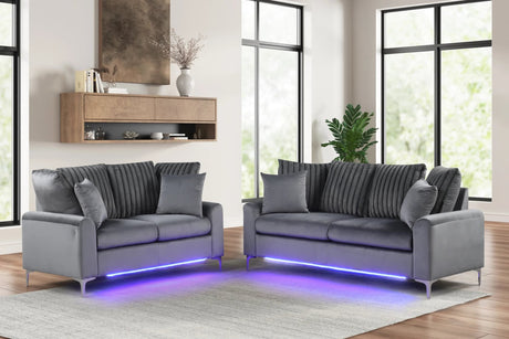 Celina Charcoal 2-Piece Sofa & Loveseat Set