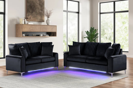 Celina Black 2-Piece Sofa & Loveseat Set