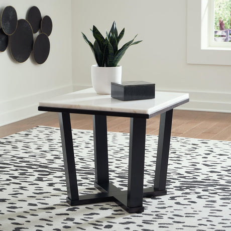 Fostead White/espresso End Table - Ella Furniture