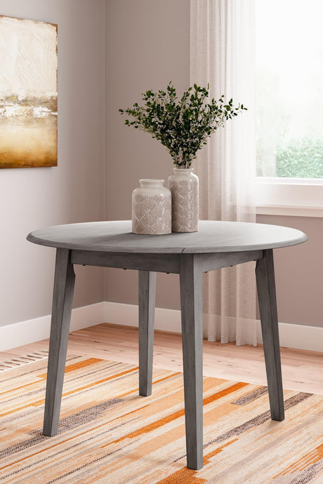 Shullden Gray Drop Leaf Dining Table - Ella Furniture