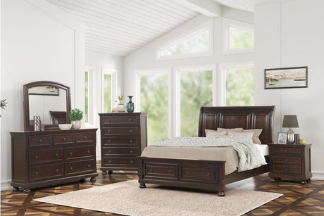 Magnolia Cherry Storage Sleigh Bedroom Set
