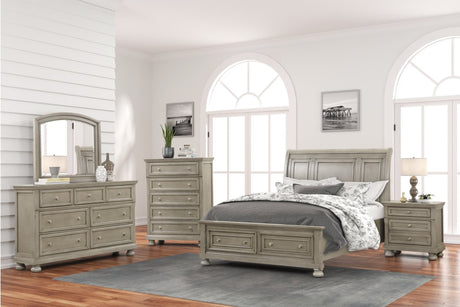 Magnolia Light Gray Storage Sleigh Bedroom Set