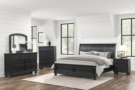 Magnolia Black Storage Sleigh Bedroom Set