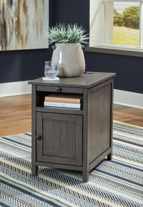 Treytown Gray Chairside End Table - Ella Furniture