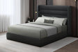 Hero Black Upholstered Bluetooth Speaker Platform Queen Bed