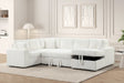 Forever Beige Fabric Sectional With Pull-Out Bed