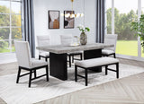 Sebastian Light Gray Black Rectangular Dining Room Set