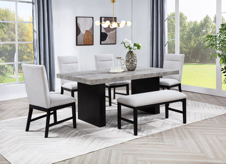 Sebastian Light Gray Black Rectangular Dining Room Set