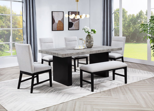 Sebastian Light Gray Black Rectangular Dining Room Set