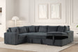 Forever Charcoal Fabric Sectional With Pull-Out Bed