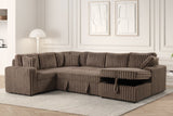 Forever Mocha Fabric Sectional With Pull-Out Bed