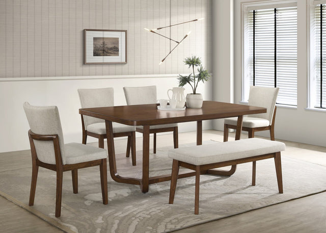 Salerno Brown Rectangular Dining Room Set