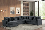 Solana Charcoal Fabric Sectional
