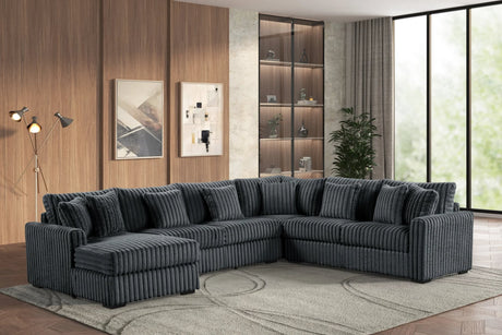 Solana Charcoal Fabric Sectional
