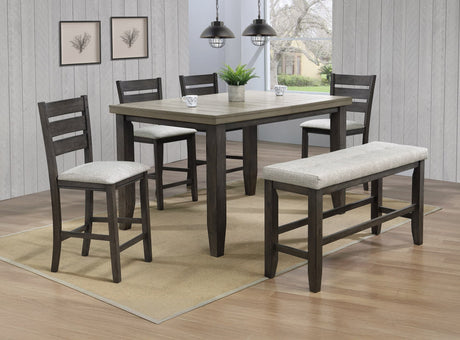 Bardstown Light Gray Rectangular Counter Height Set