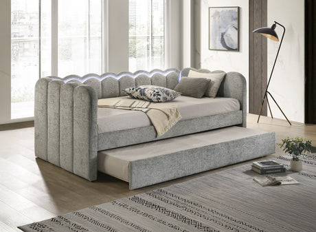 Melody Light Gray LED Upholstered Daybed