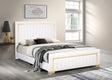 Heindal White Upholstered Panel King Bed