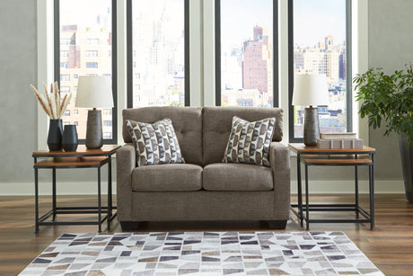 Mahoney Chocolate Chenille Loveseat - Ella Furniture