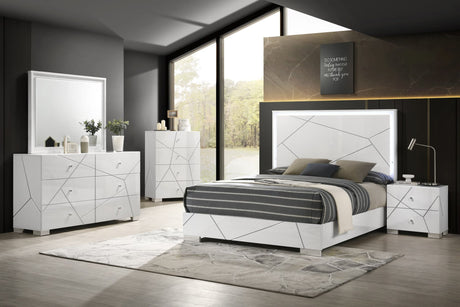 Ayla White LED Panel Bedroom Set