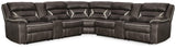 Kincord Midnight Faux Leather 3-Piece Power Reclining Sectional - Ella Furniture