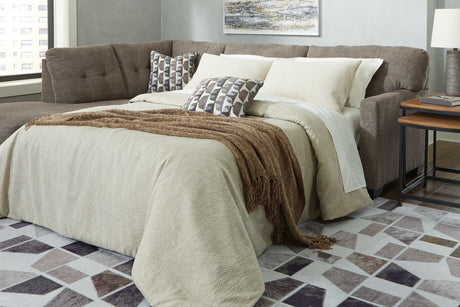 Mahoney Chocolate 2-Piece Sleeper Sectional With Chaise 31005S3 - Ella Furniture