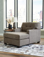 Mahoney Chocolate Chenille Chaise - Ella Furniture