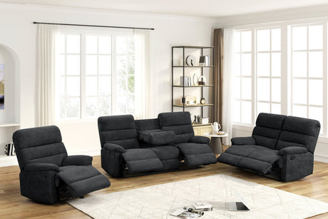 Albert Black Performance Fabric 3-Piece Reclining Set