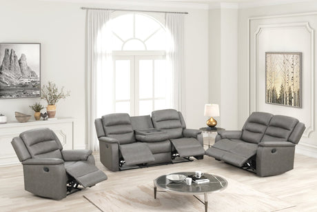 Hope Gray Polyester 3-Piece Reclining Set