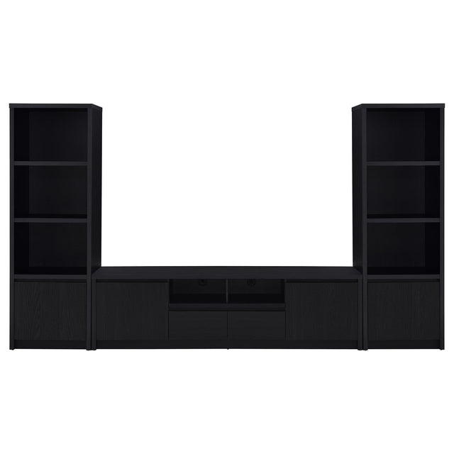 Winfield 3-piece Entertainment Center 78-inch TV Stand Black