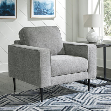 Hazela Charcoal Chenille Chair - Ella Furniture