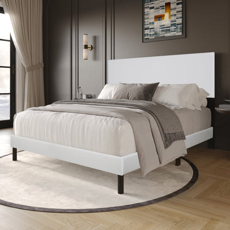 Helen White PU Platform King Bed