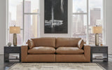 Emilia Caramel 2-Piece Sectional Loveseat [ETA: 07/22] - Ella Furniture