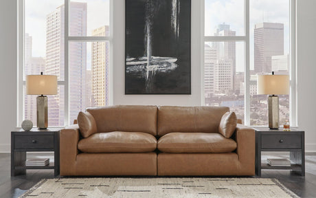 Emilia Caramel 2-Piece Sectional Loveseat [ETA: 07/22] - Ella Furniture