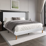 Heiden White Upholstered Platform Twin Bed