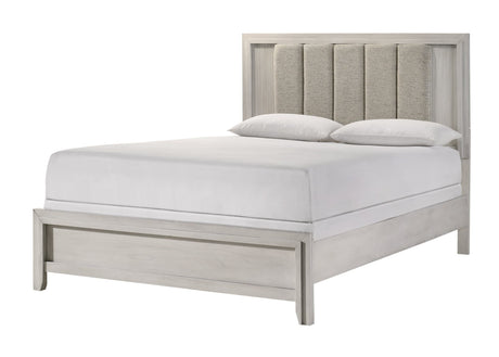 Carlton White Upholstered Panel Queen Bed
