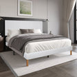 Heiden White Upholstered Platform King Bed