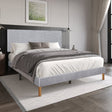Heiden Light Gray Upholstered Platform Full Bed