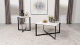 Tobin 2-piece Marble Top Coffee and End Table Set White