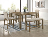 Cockrell Light Brown Rectangular Counter Height Set