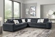 Marshmallow Charcoal Corduroy Fabric Oversized Sectional