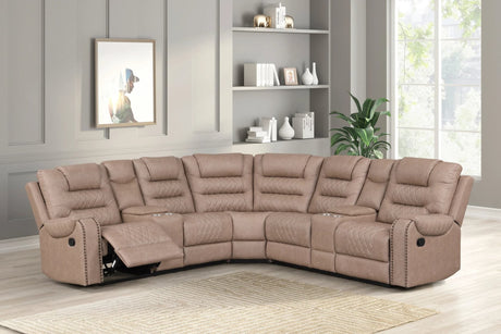 Jordon Light Brown Reclining Sectional