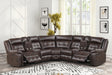 Jacob Espresso Leather Gel Reclining Sectional