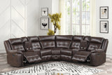 Jacob Espresso Leather Gel Reclining Sectional