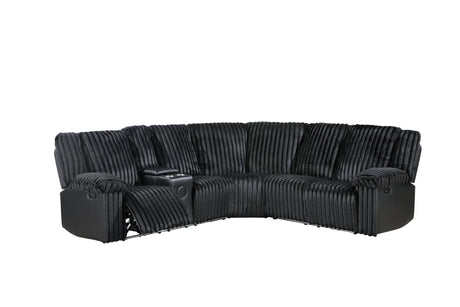 Flash Black Power Reclining Sectional