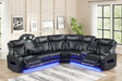 Barcelona Black Power Reclining Sectional w Power Headrests
